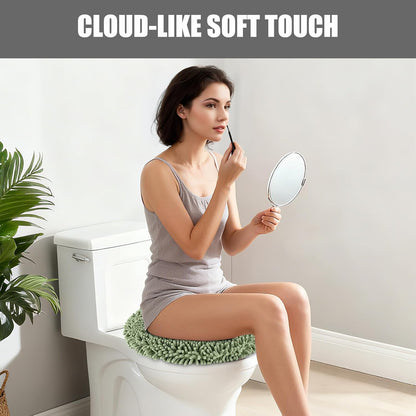 Soft Chenille Toilet Lid Cover 19.5L x 18.5W Machine Washable