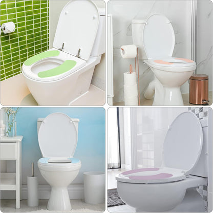 Tatuo 8 Pairs Bathroom Warmer Toilet Seat Cover Pads Washable and Reusable