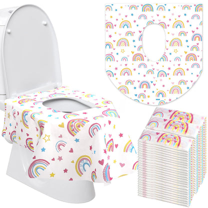 50 Packs Extra Large Disposable Toilet Seat Covers for Kids Adult, Animal