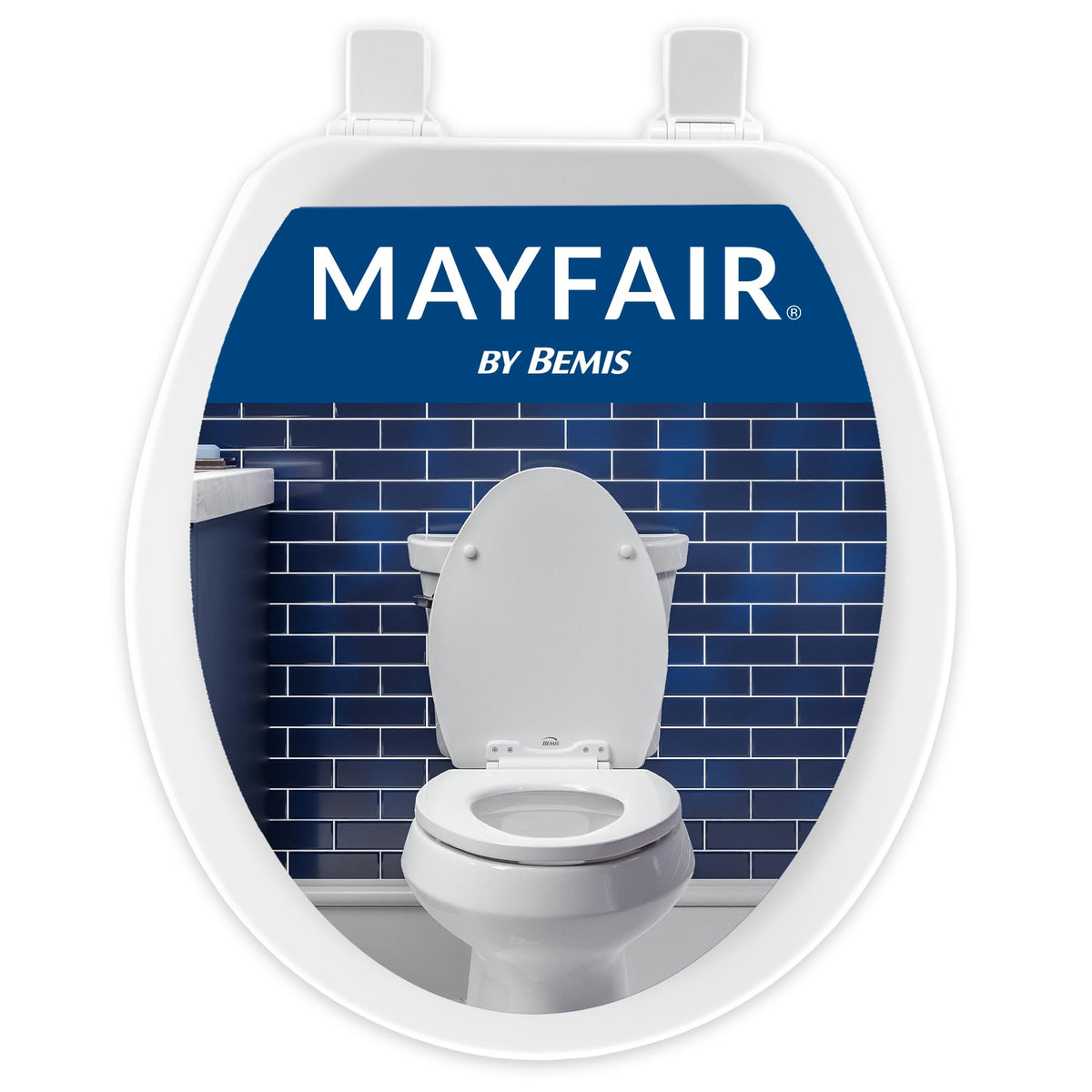 Mayfair Cameron Biscuit Toilet Seat, Non Slip Heavy Duty Wood, Easy Clean, Made in USA, Round