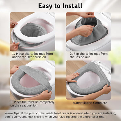 Legigo 5 Pack Toilet Seat Cover, Soft Toilet Seat Warmer Pads for Bathroom