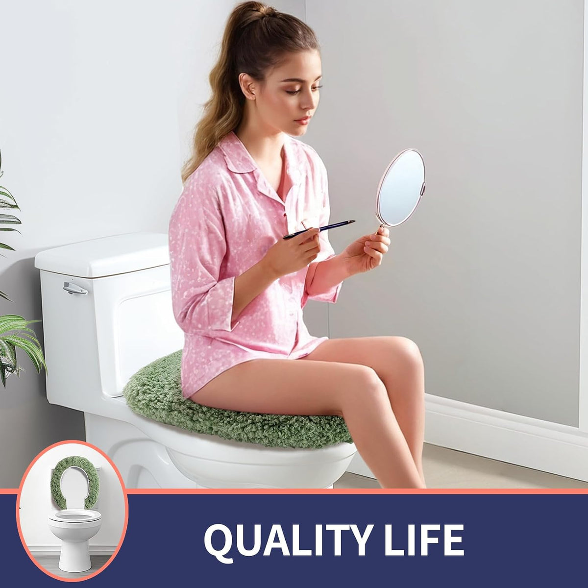 Soft Microfiber Toilet Seat Cover 17.5" x 15" Machine Washable