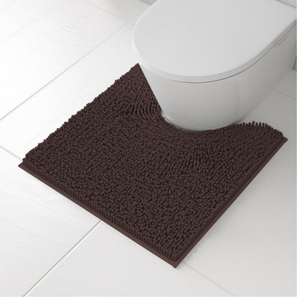 RUN HELIX Bathroom Toilet Lid Cover,Chenille Machine Washable Seat Covers, 17.5x15, Stays in Place Rubber Backing, Fits Most Round, Elongated and Oblong Lids, Accessories Decor,White