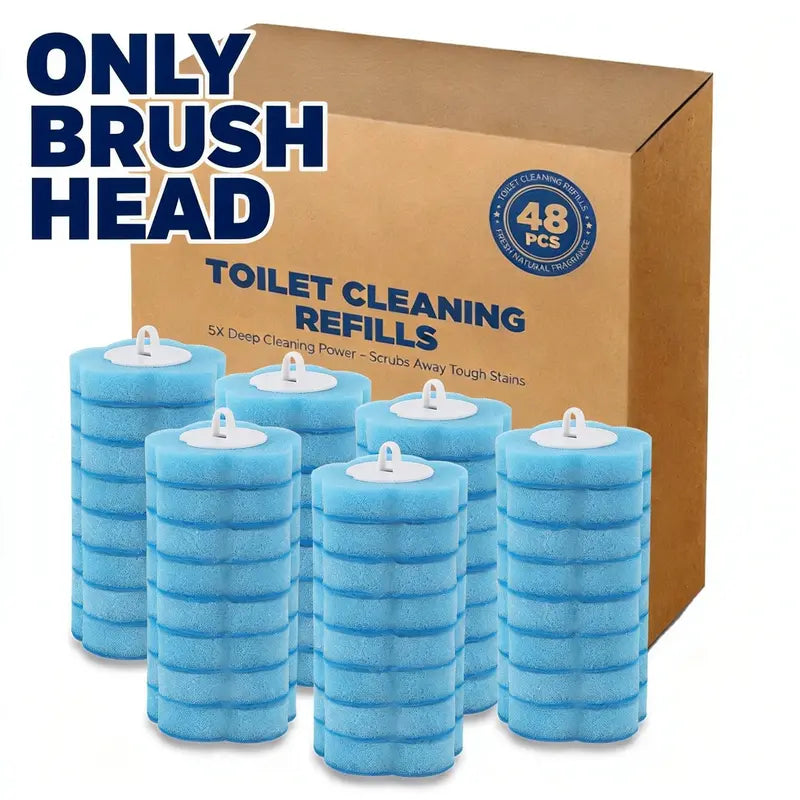 CLEALOM 2PCS Disposable Toilet Brush and Holder Set,Extended Handle with 48PCS Cleaner Refills,Toilet Brush for Toilet Bowl Cleaners,Bathroom Cleaning System for Sink,Bathtub,Basin,Urinal,Bathroom Cleaning Kit, Wall-Mount Scrubbing Toilet Brush