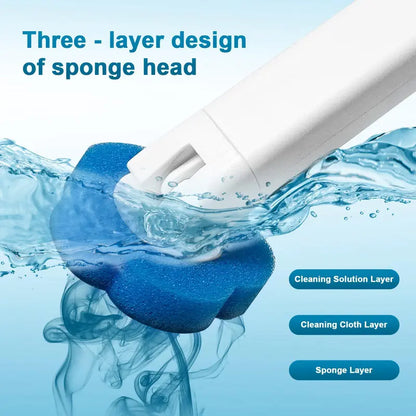 Disposable Toilet Bowl Brush Set with 24 Replacement Heads, Flower Shape Built-In Cleaning Liquid Fresh Head Always, Wall Mounted Anti-Fouling Holder, Long Handle No-Touch Deep Clean Household Bathroom Tool