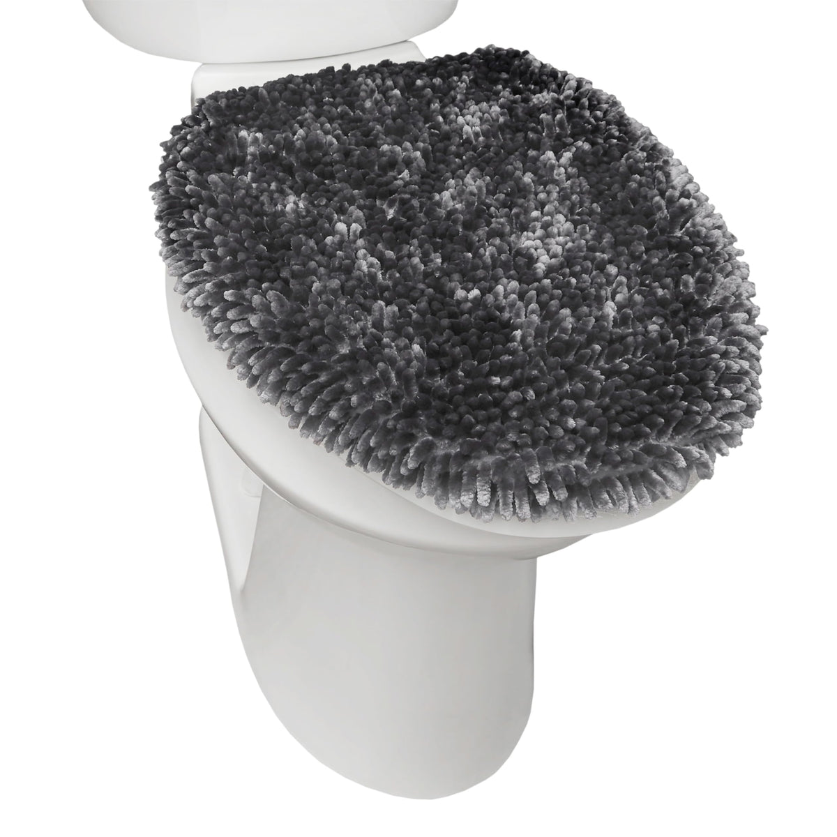 TOWN & COUNTRY BASICS Spa Step Noodle Solid Bathroom Toilet Lid Cover, Plush, Soft, and Absorbent, Machine Washable, Taupe, 18.5"x19.6"