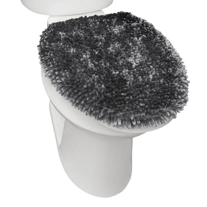 TOWN & COUNTRY BASICS Spa Step Noodle Solid Bathroom Toilet Lid Cover, Plush, Soft, and Absorbent, Machine Washable, Taupe, 18.5"x19.6"