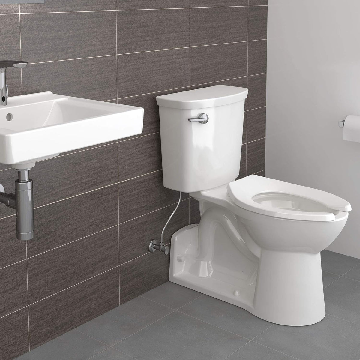 American Standard Commercial Elongated Toilet Seat, Open Front, White