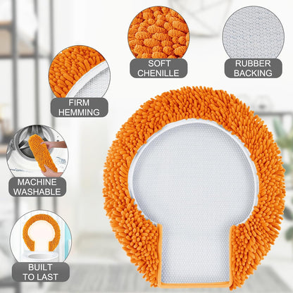 Chenille Elongated Toilet Seat Cover 19.5"x 15" Machine Washable