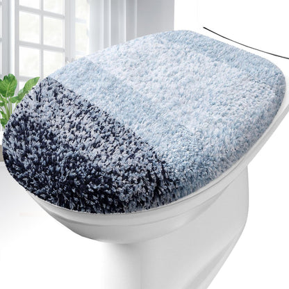 OLANLY Soft Microfiber Bathroom Toilet Lid Cover, 17.5x15, Gray