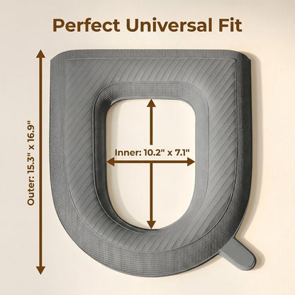 Waterproof Toilet Seat Cushion, 2026 New Toilet Seat Cover Pads - Soft Reusable EVA Cushion with Non-Slip Velcro. Universal, Washable & Portable for Home, Travel, Seniors Comfort. (Gray 2psc)