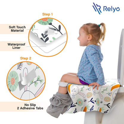 Relyo Disposable Toilet Seat Cover for Travel, Kids, 20 Pack, Bunny