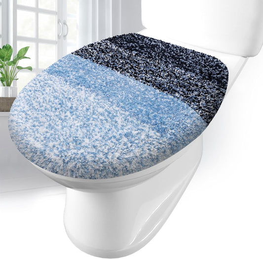 Arotive Soft Microfiber Bathroom Toilet Lid Cover, 17.5x15, Blue