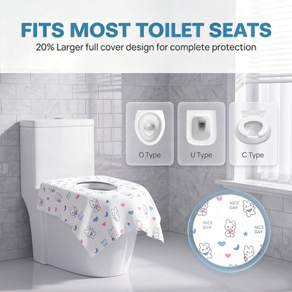 30 Pack Individually Wrapped XL Disposable Toilet Seat Covers