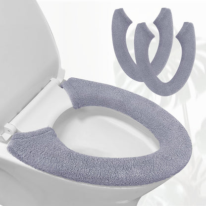 2 Packs Toilet Seat Cover, Bathroom Thicker Soft Warmer Plush Seat Cushion