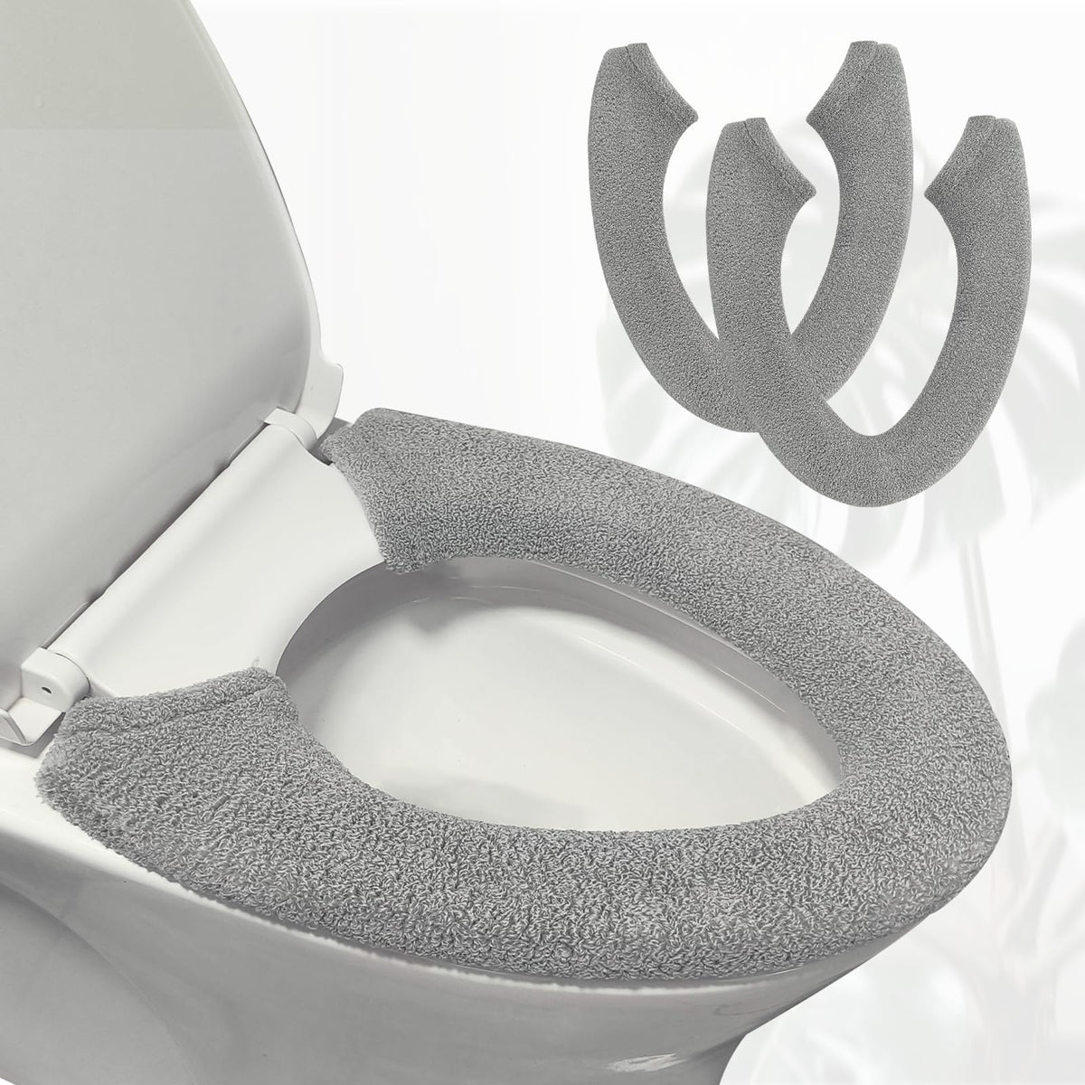 2 Packs Toilet Seat Cover, Bathroom Thicker Soft Warmer Plush Seat Cushion