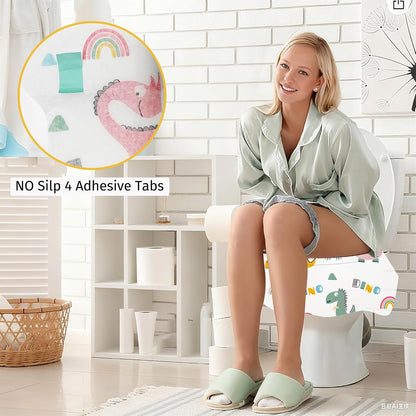 Dinosaur Toilet Seat Covers Disposable 100 Pack,Large Waterproof Potty Covers for Kids,Travel-Friendly Individual Packs,Perfect for Toddlers’ Potty Training in Public Restrooms