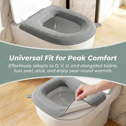 Waterproof Toilet Seat Cushion, 2026 New Toilet Seat Cover Pads - Soft Reusable EVA Cushion with Non-Slip Velcro. Universal, Washable & Portable for Home, Travel, Seniors Comfort. (Gray 2psc)