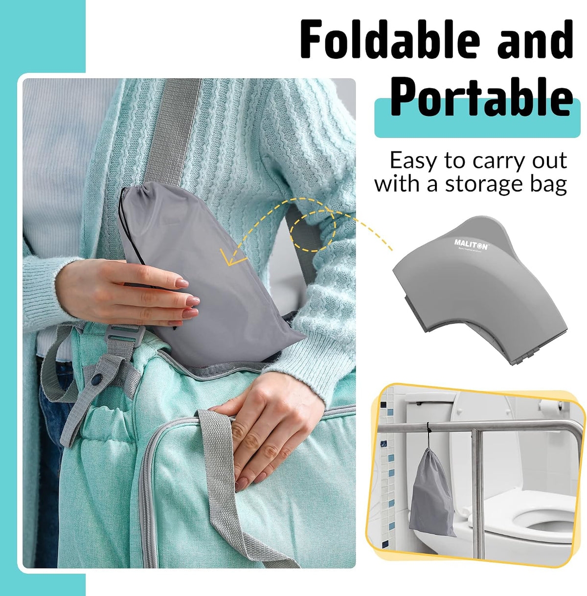 Maliton Foldable Travel Potty Training Seat for Toddlers with Splash Guard