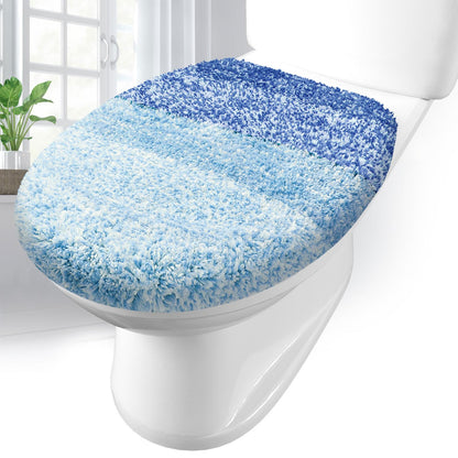 Arotive Soft Microfiber Bathroom Toilet Lid Cover, 17.5x15, Blue