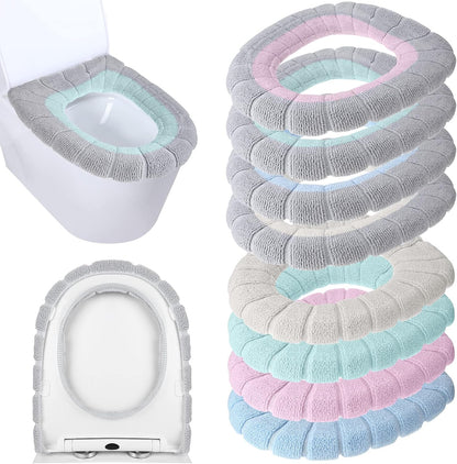8 Pcs 11.8'' Thicker Bathroom Toilet Seat Cover Pads, Simple Colors