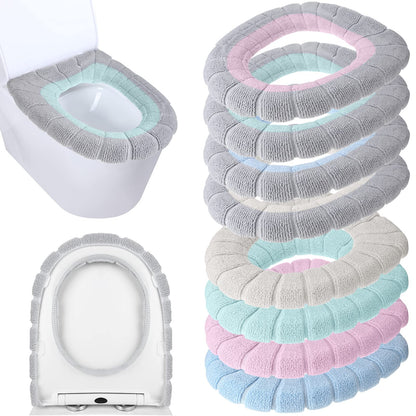 8 Pcs 11.8'' Thicker Bathroom Toilet Seat Cover Pads, Simple Colors