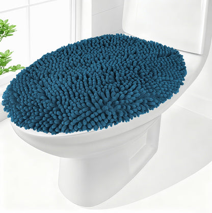 Chenille Elongated Toilet Seat Cover 19.5"x 15" Machine Washable