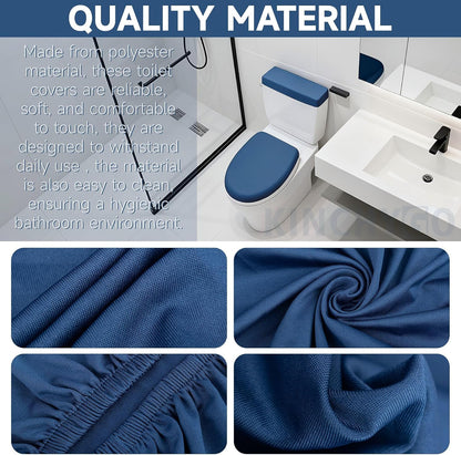 Toilet Lid Cover and Toilet Tank Lid Cover With Elastic Bottom
