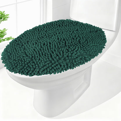 Chenille Elongated Toilet Seat Cover 19.5"x 15" Machine Washable