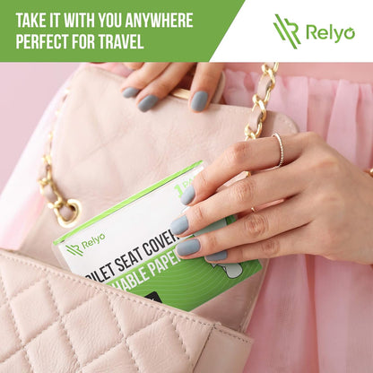 Relyo Toilet Seat Cover Disposable Flushable, XL Paper Liners, 50 Pack