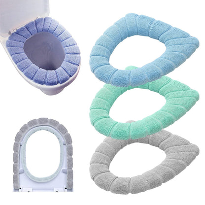 Warm Soft Toilet Seat Cover, Thick Stretchable Washable Bathroom Pad, 3PCS