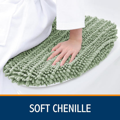 Smiry Soft Chenille Bathroom Toilet Lid Cover 17.5x15 Rubber Backing Covers