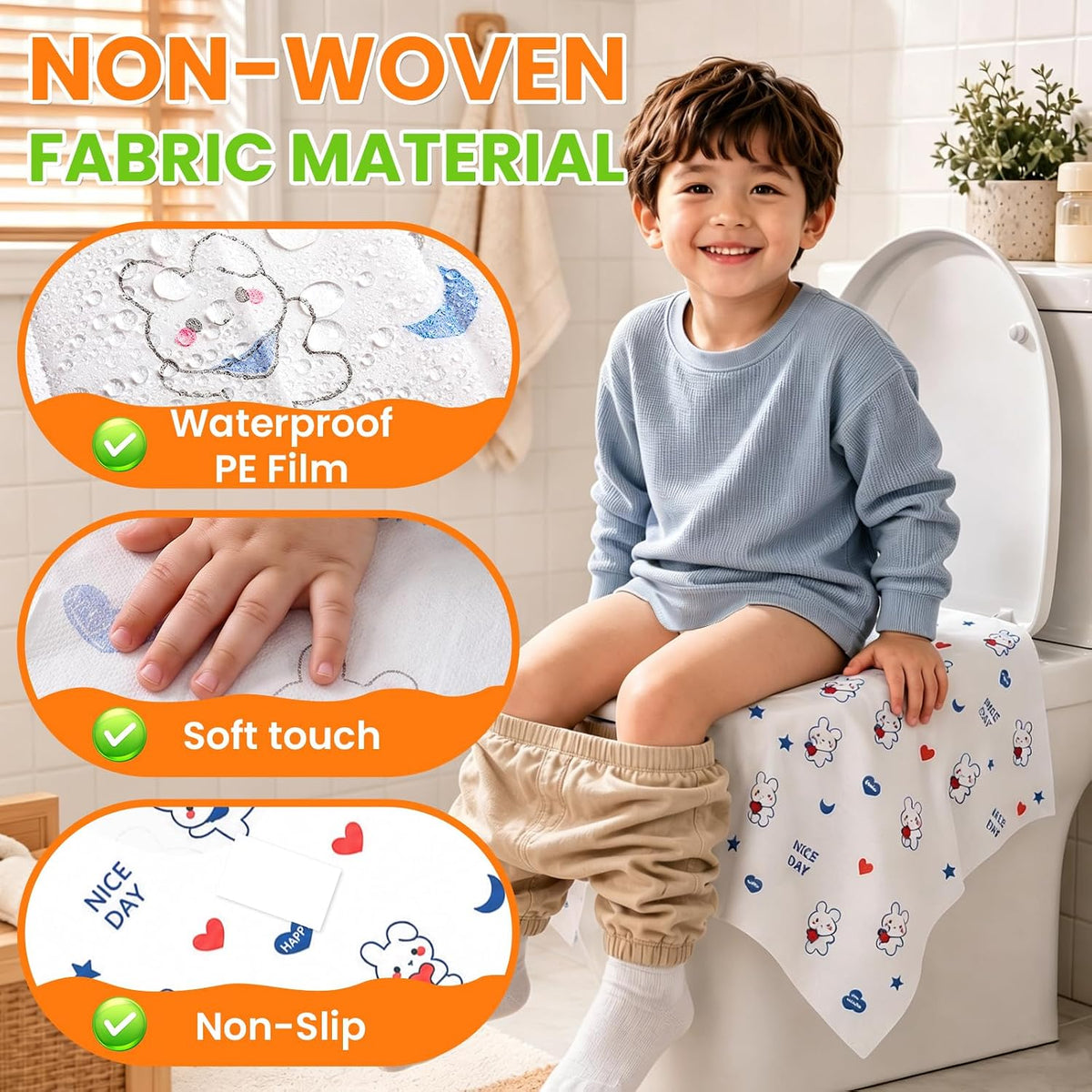 48 Pcs Toilet Seat Covers Disposable, Individually Wrapped for Travel