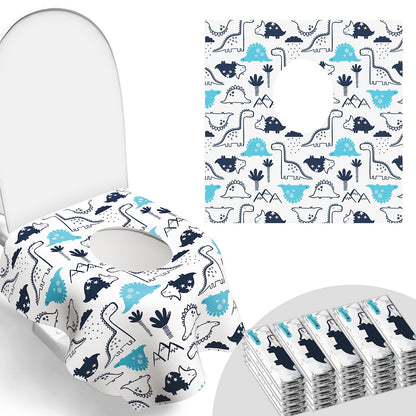 30 Pack Toilet Seat Covers Disposable, Kids, and Adults, Individually Wrapped for Travel, Large Waterproof Potty Covers for Toddlers, Toddler Potty Training for Public Restroom, Airplane, Trip - Leaf