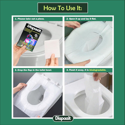 60 Pcs XL Flushable toilet seat covers for Public Toilets for all