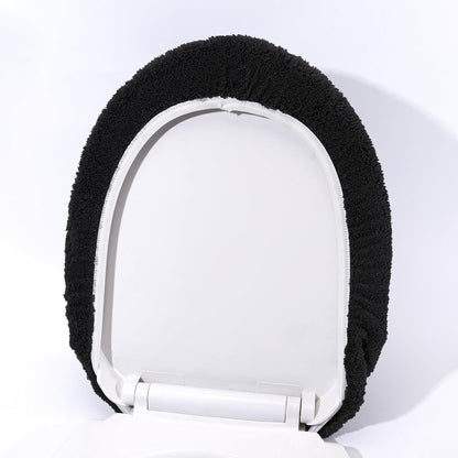 Madeals Microfiber Toilet Lid Cover Soft and Absorbent, Comfortable Bathroom Toilet Lid Cover Seat Fits Most Size Toilet Lids for Black