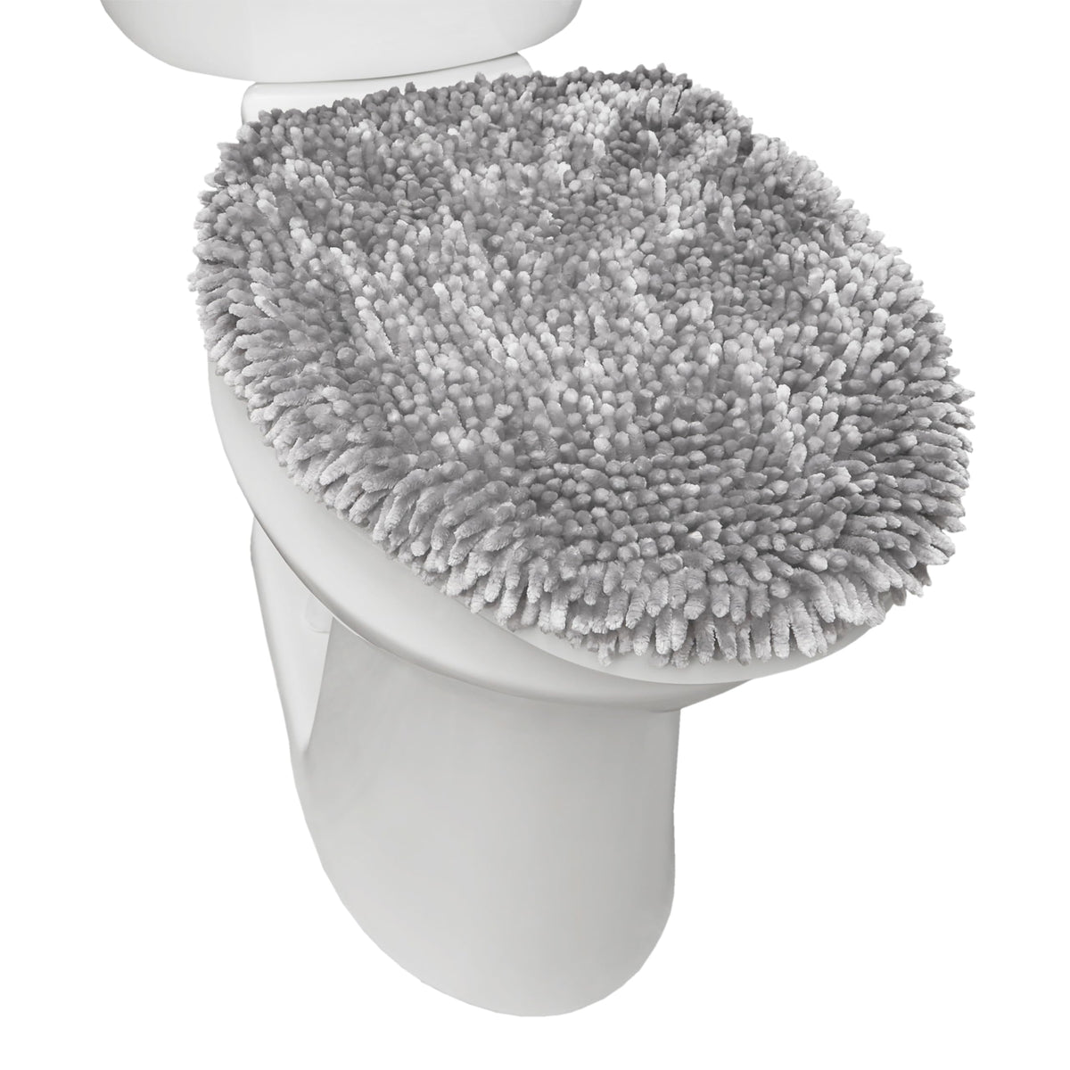 TOWN & COUNTRY BASICS Spa Step Noodle Solid Bathroom Toilet Lid Cover, Plush, Soft, and Absorbent, Machine Washable, Taupe, 18.5"x19.6"