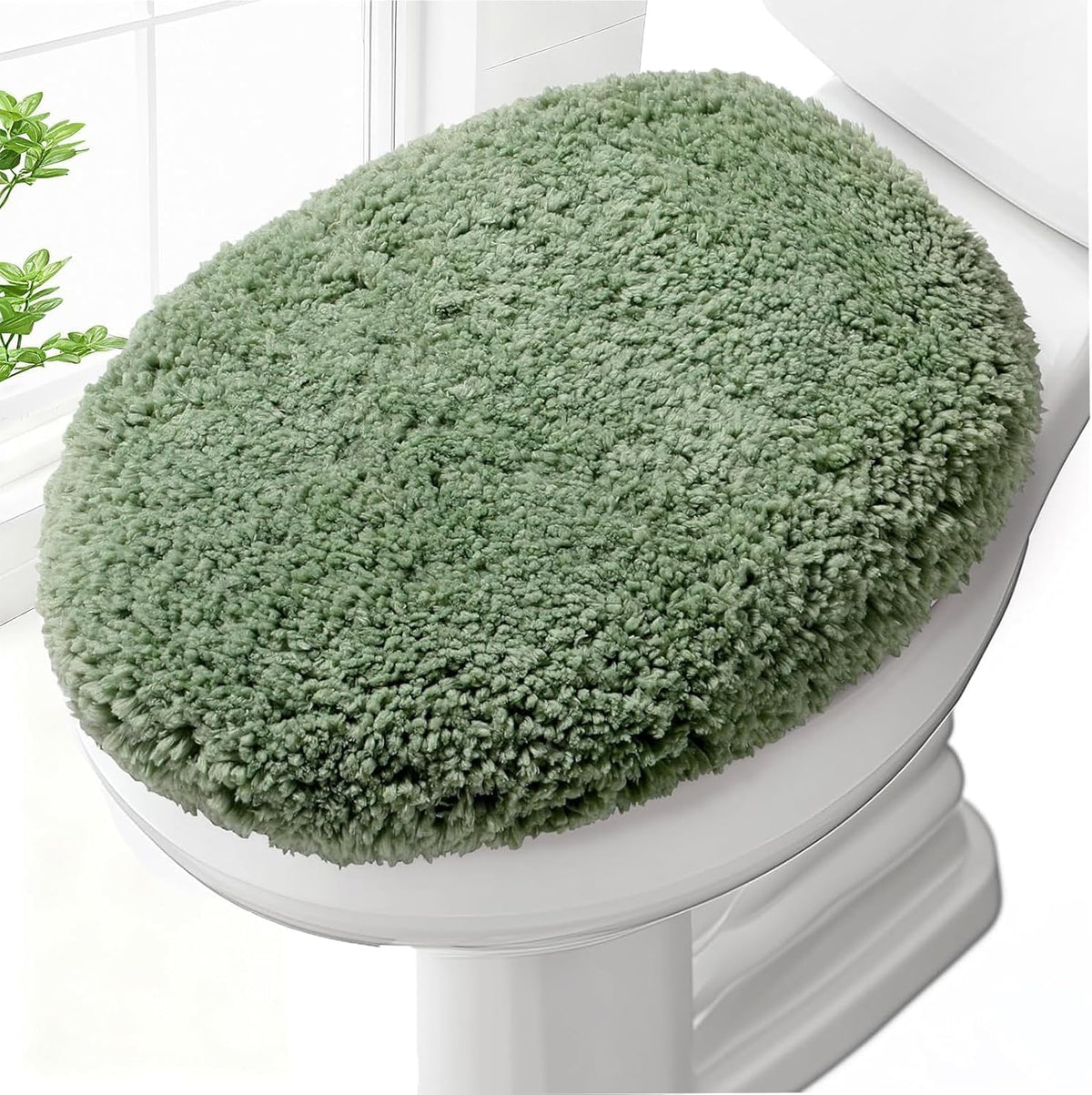 Microfiber Elongated Toilet Seat Cover 19.5"x 15" Machine Washable