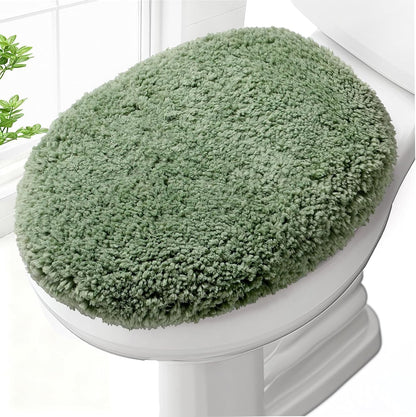 Microfiber Elongated Toilet Seat Cover 19.5"x 15" Machine Washable
