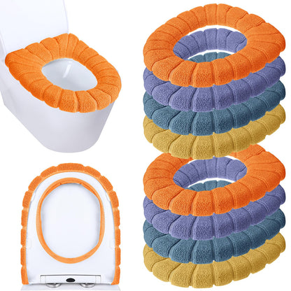8 Pcs 11.8'' Thicker Bathroom Toilet Seat Cover Pads, Simple Colors