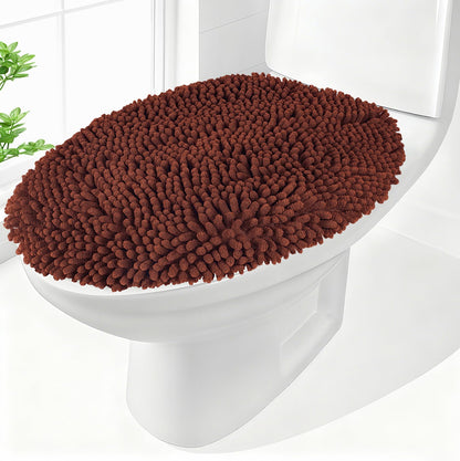 Chenille Elongated Toilet Seat Cover 19.5"x 15" Machine Washable