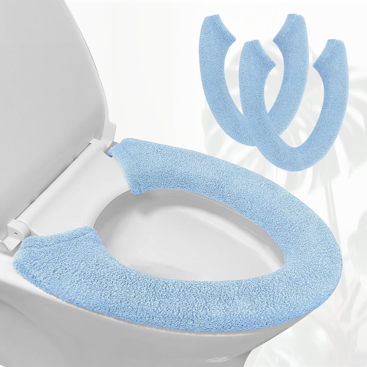 2 Packs Toilet Seat Cover, Bathroom Thicker Soft Warmer Plush Seat Cushion