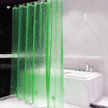 Water Cube Bath Liner, 3D EVA Lightweight Bath Liner Sleeve, Simple Home Decor Bath Curtain, Door Curtain, Partition Curtain, Metal Grommet, Bottom Counterweight, with 12 Plastic Hooks. 71*71 Inches, Lightweight Rain Curtain, Shower Curtain And Liner