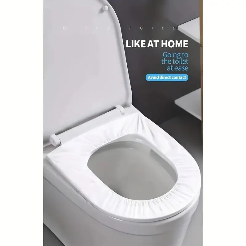 Disposable Flushable Toilet Seat Covers (10-20-30 Pieces), Portable Travel Packs, Soft Fabric Paper, Comfortable Hygienic Home Bathroom Supply, Toilet Lid Cover