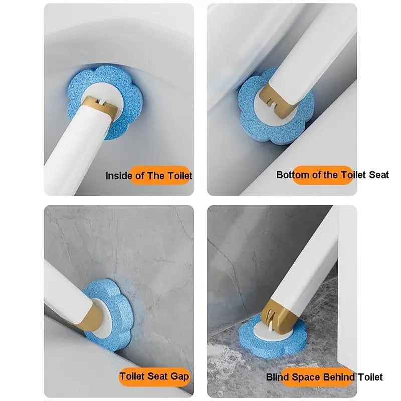 Wall Mounted Toilet Brush Set, 1 Set Toilet Brush with 18Disposable Replacement Brush Head & Holder, Bathroom Cleaning Tool Kit
