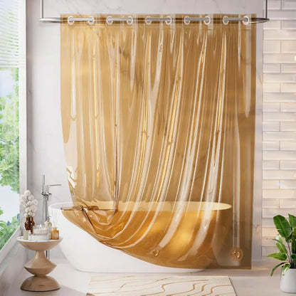 AmazerBath Hookless 8G Rainbow Shower Curtain - 72x75in Waterproof 100% EVA Light Translucent Colorful Bathroom Bathtub Accessory with 3 Heavyweight Stones, Gift-Worthy Plastic Design