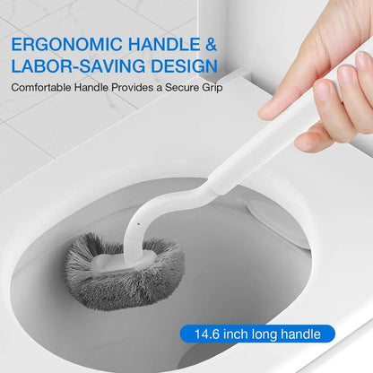 Wall-Mounted Toilet Brush Holder, Space-Saving Design, Curved Bristles Clean Corners, Quick-Dry Antibacterial, Easy Maintenance Bathroom Essential