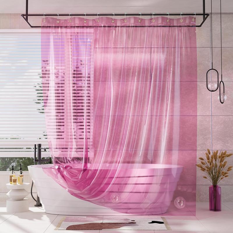 AmazerBath 8G EVA Soft Plastic Shower Curtain and Liner, Waterproof Light Bathtub Accessory, Bathroom Decor Item Ideal as a Gift, Splash