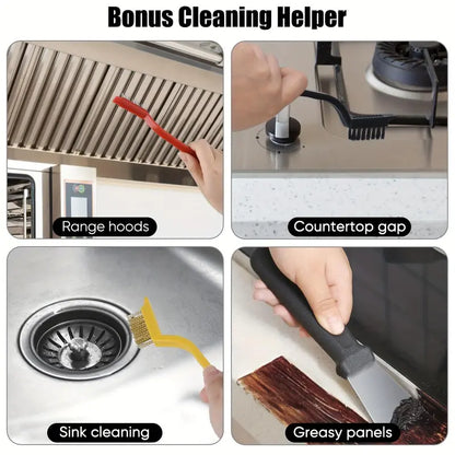 11pcs Reusable Polypropylene Home Care Cleaning Set Kit, Multifunctional Gap Scrubber with Toilet Squeegee for Kitchen, Bathroom Use