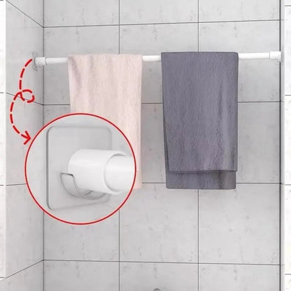 Adhesive Shower Curtain Rod Holder 2 Pack,Transparent Tension Bracket,No Drilling(Not Included Rod)（Only For Rods Less Than 1.2 Inch in Diameter at Both Ends）
